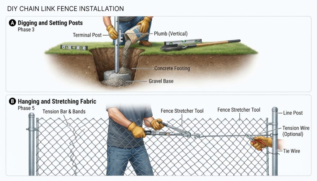 Chain link fence